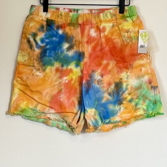bp Pants - NWT BP by Nordstrom Elastic Waist Multicolor Tie Dye Cutoff Shorts - Size: XS